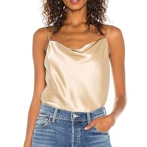 Kay Cowl Tank Cami Neck Top - Pebble XS